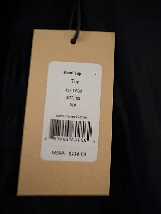 Bailey 44 Black Puff-Sleeve Tie-Front Blouse - Picture 4 of 11